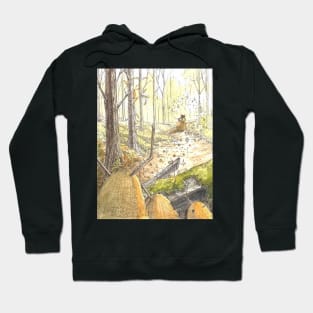 Forest Monsters looking at Girl in Distance Hoodie